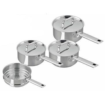 Performance Superior 3 Piece Cookware Pot Set, Stainless Steel