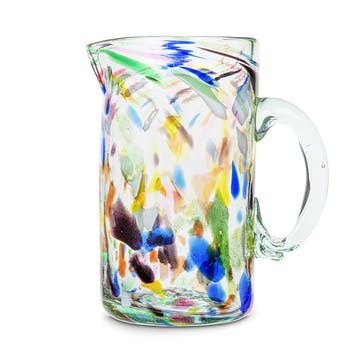 Terrazzo Hand Made Glass Jug/Pitcher 1L, Multicolour