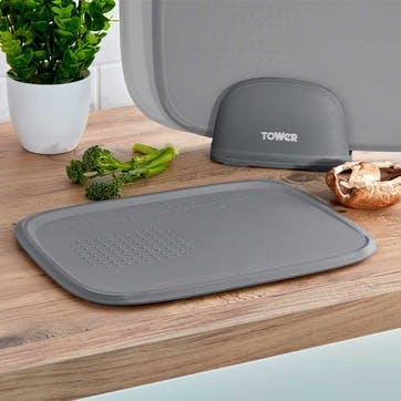 Nesting 3 Piece Chopping Board Set, Grey