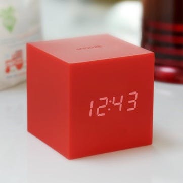 Gravity Cube Click Clock, 7.5cm, Red