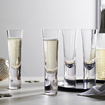 Halden Set of 4 Champagne Flutes, 140ml