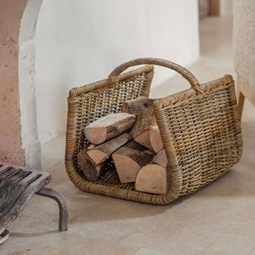 Sadra Log Basket, Rattan