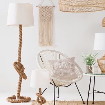 Knotted Rope and Jute Floor Lamp