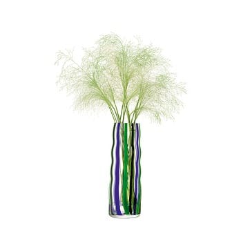 Folk Vase H42cm, Black/Blue/Green