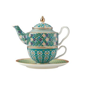 Teas & C's Kasbah Porcelain Tea for One Gift Set 380ml, Mint