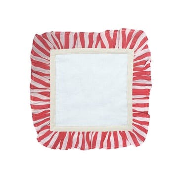 Candy Stripe Set of 2 Napkins 33 x 33cm, Cherry Red