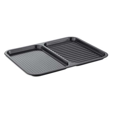 Precision Plus Divided Crisper Tray Non-Stick , Black