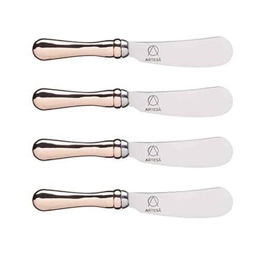Butter knife set, 12.5cm, Kitchen Craft, copper/stainless steel