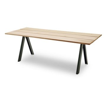 Table, L220 x W90 x H74cm, Skagerak, Overlap, hunter green