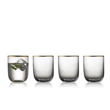 Palermo Set of 4 Tumblers 350ml, Gold