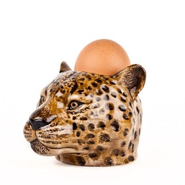 Leopard Face Pair of Egg Cups H7.5cm Yellow