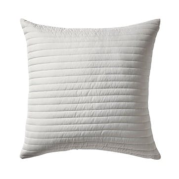 Quilted Lines Filled Cushion 55X55, Silver Grey