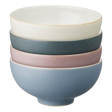 Set of 4 straight bowls, 13 x 6cm, Denby, Impression Mixed, multi