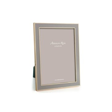 15mm Gold and Enamel Photo Frame - 4" x 6"; Taupe