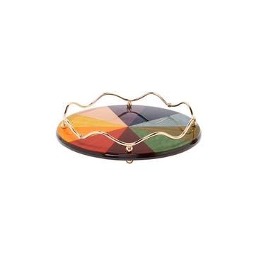 Rainbow Lacquer Tray D28cm, Multi