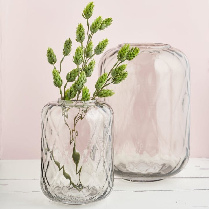 Glass Quadrant Vase - Large; Smoke Grey