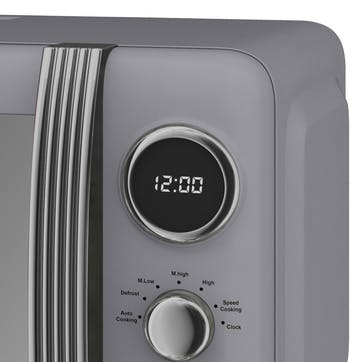 Retro 800W Digital Microwave, Grey