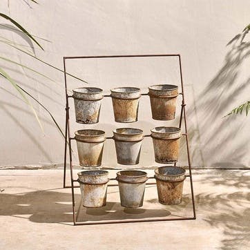 Abari Planter Stand H68 x W47cm, Aged Zinc