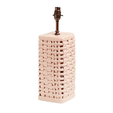 Woven Ceramic Lamp Base, Pink
