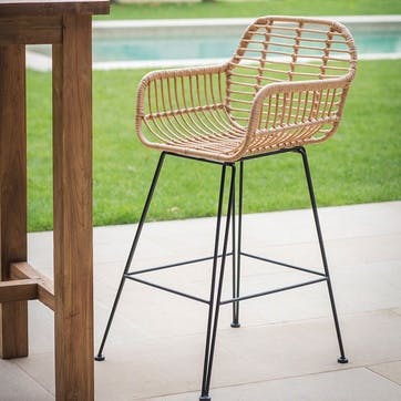 Hampstead Bar Stool with Arms, Natural