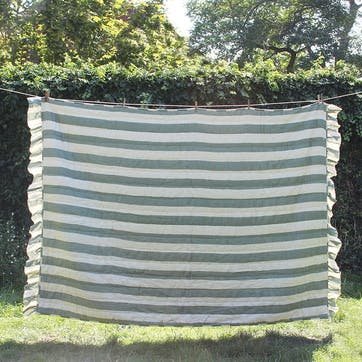 Wide Stripe Quilt 150 x 200 cm, Sea Green