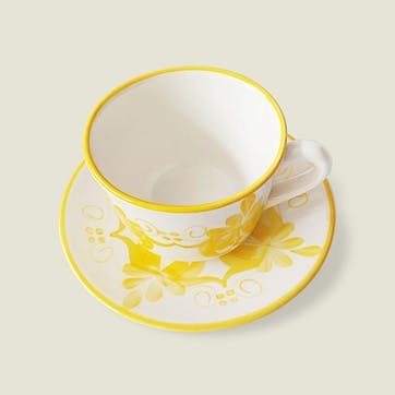 Liliana Ceramic Cup & Saucer, Yellow