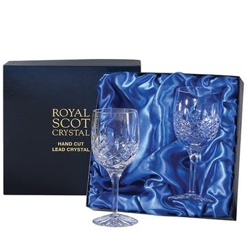 London Large Crystal Wine Glasses, Set of 2