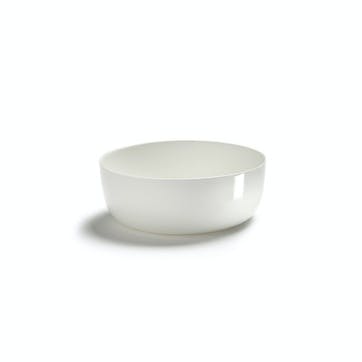 Base, Set of 4 Glazed Low Bowls, White