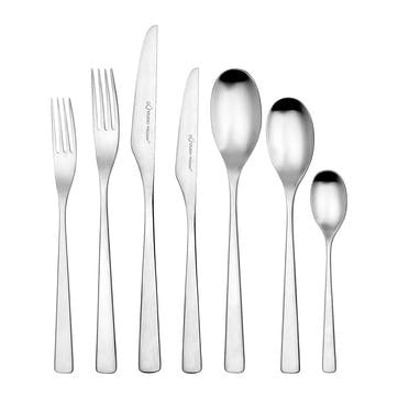 42 piece set, Studio William, Tilia, satin finish stainless steel