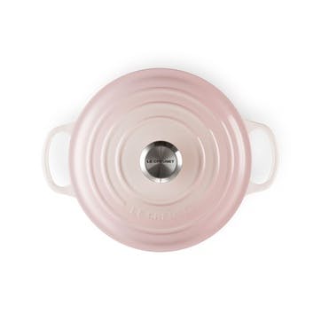 Cast Iron Round Casserole, 24cm, Shell Pink