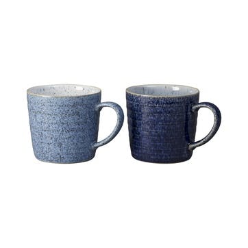 Studio Blue Set of 2 Ridged Mug Set