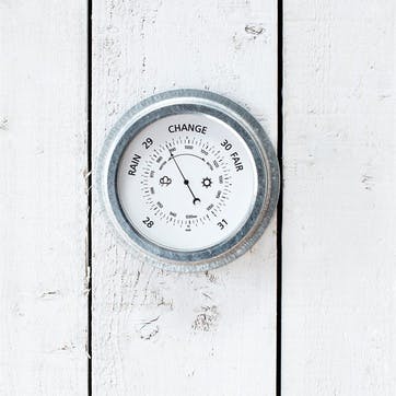 Barometer, 22cm, Garden Trading Company, St Ives, galvanised steel