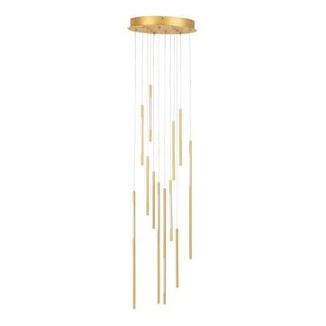 Saber LED 12 Light Cluster Pendant Chandelier   H80cm, Gold