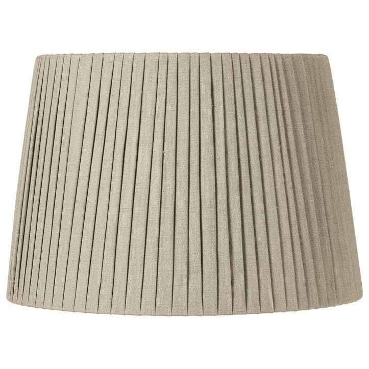Pleated Linen Lampshade, 45cm, Natural Beige