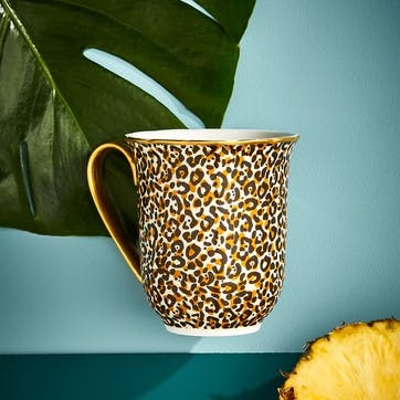 Mug Floral, Leopard