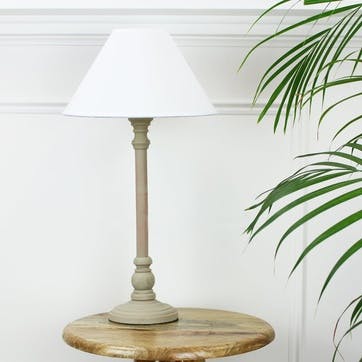 Small Taupe Bedside Lamp with Shade