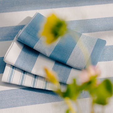 Stripe Set of 6 Napkins W45 x L45cm, Cornflower Blue