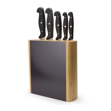 Professional Series Magnetic 5 Piece Knife Block Set, Black