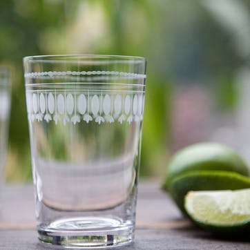 Oval Patterned Crystal Tumblers, Set of 6