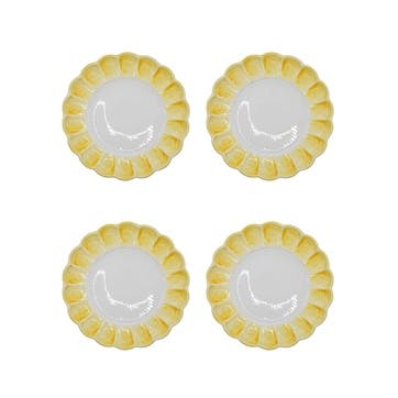 Lido Set of 4 Dinner Plates D29cm, Yellow