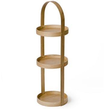 3 tier round caddy, H82 x W26 x D25.5cm, Wireworks, Mezza, oak