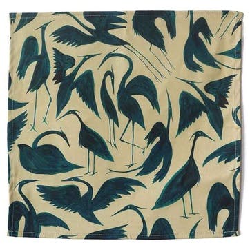 Heron Set of 4 Organic Cotton Napkins 45 x 40cm, Dark Teal