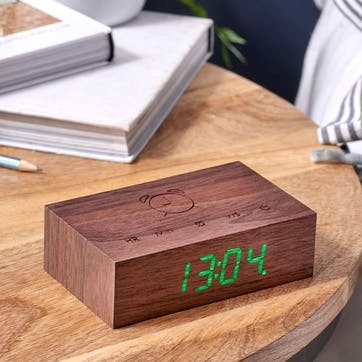 Flip Click Alarm Clock, Walnut