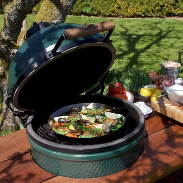 Barbecue set, Big Green Egg, Large Premium Mahogany Table Bundle