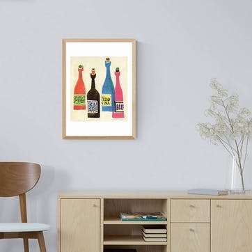 Vintage by Hemmingway 4 Bottles Illustration Print, Multi