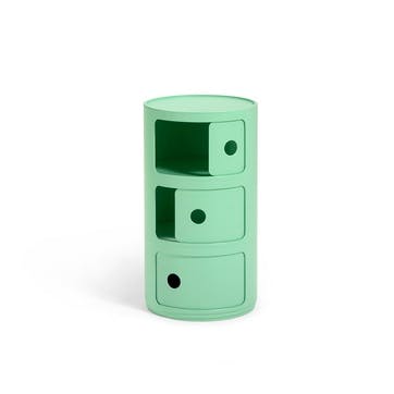 Componibili, 3 Door Cabinet, Green