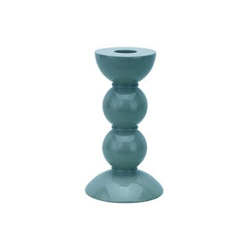 Bobbin Candlestick H14cm, Chambray