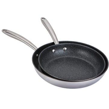 Scratch Guard Stainless Steel Twin Pack Skillet 25cm & 29cm