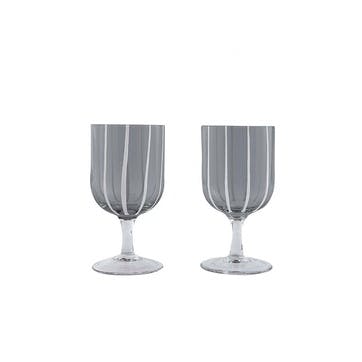 Mizu Set of 2 Wine Glasses 350ml, Grey