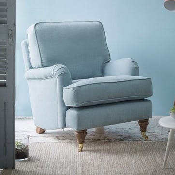 Bluebell Armchair, Taupe Brushed Linen